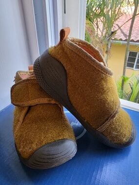 Plush Slip-On Baby Walkers in Mustard Yellow made in Spain